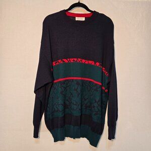 Vintage BLEYLE Old Money UNISEX Multicolor Abstract Sweater Size XL Made ITALY!!